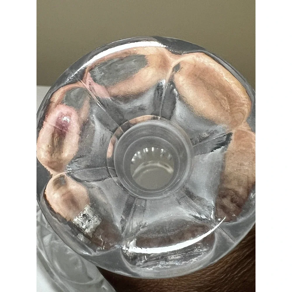 Vintage L.E. Smith Moon Stars Clear Glass Decanter Stopper Heavy 4.7 Lb MCM